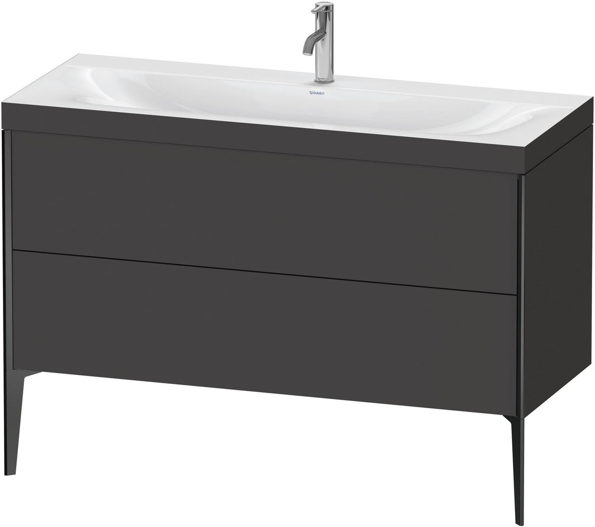 DURAVIT XViu c-bonded Waschtischunterbauset 1200 mm mit 2 Auszügen, anthrazit