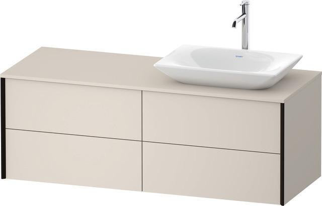 Duravit XVIU Waschtischunterbau 1400x550mm Champagner Matt mit Konsolenplatte und 4 Schubkästen