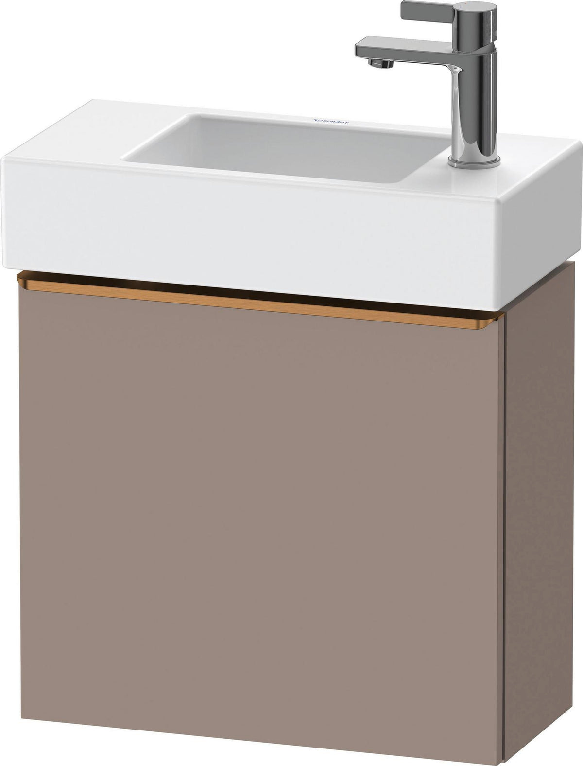 DURAVIT D-Neo Waschtischunterbau 484 mm Eiche Schwarz Matt, 1 Tür, Bronze Griff