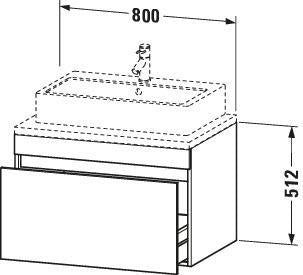 DURAVIT DuraStyle Konsolenunterschrank 800 mm Eiche Terra/Weiß Matt mit 1 Auszug