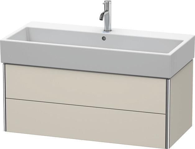 DURAVIT XSquare Waschtischunterbau 984 mm mit 2 Schubkästen, Seitenteile s-matt, Eiche-Ausführung