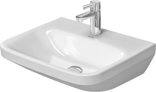 DURAVIT DuraStyle Waschtisch 550 mm Weiß mit Hahnlochbank, 1 Hahnloch, ohne Überlauf