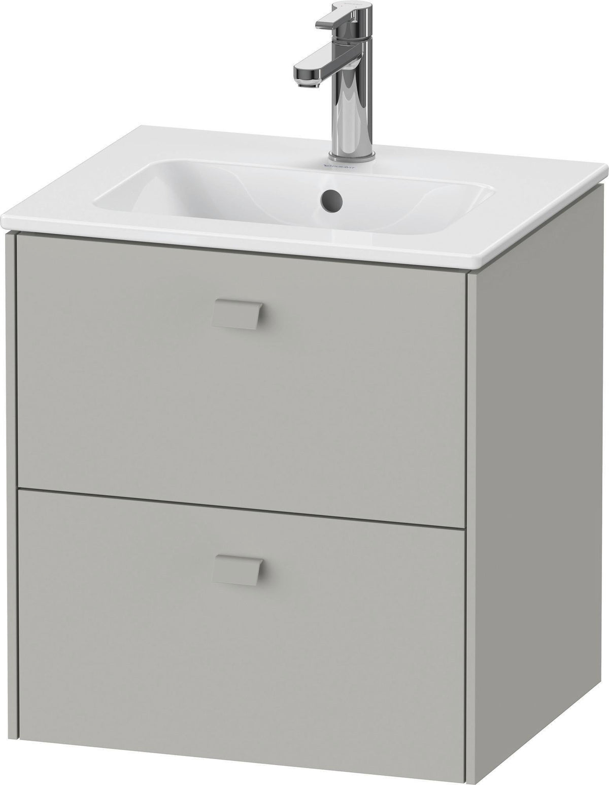 DURAVIT Brioso Waschtischunterbau 553x520x419 mm, 2 Schubkästen, Weiß Matt, Griff Chrom
