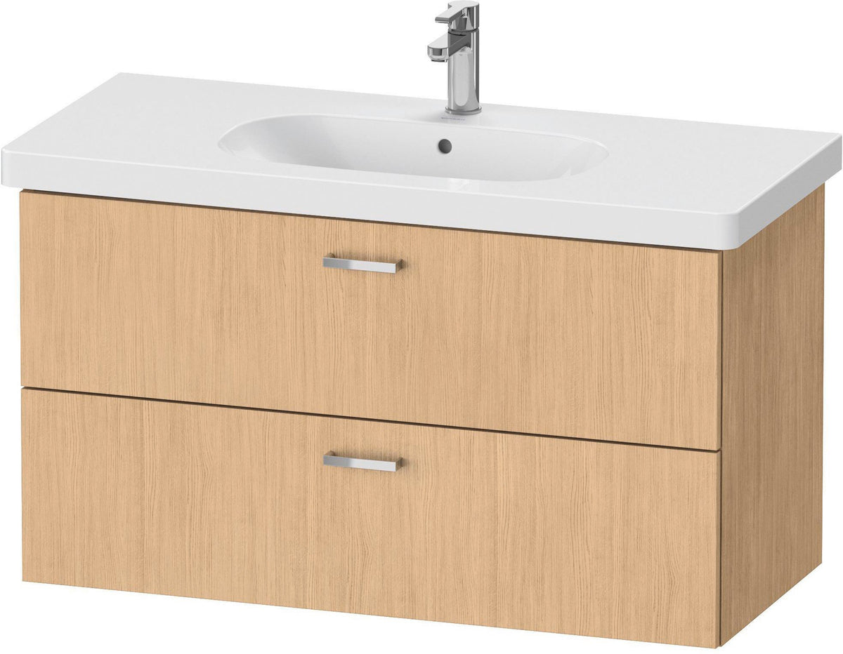 Duravit XBase Waschtischunterbau wandhängend 600 mm, 2 Schubladen, weiß matt – Soft-Close