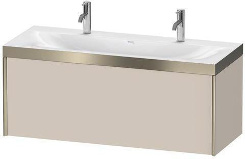 Duravit Möbelwaschtischset XViu 1200x480mm mit Unterbau, 1 Auszug, Nussbaum Mitte