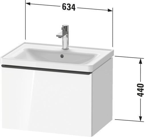 Duravit D-Neo Waschtischunterbau 634 mm Eiche Terra Matt mit Bronze-Griff und Soft-Close