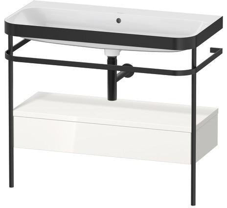 Duravit Waschtischset Happy D.2 Plus 975x490mm Taupe Supermatt mit Nussbaum-Konsole