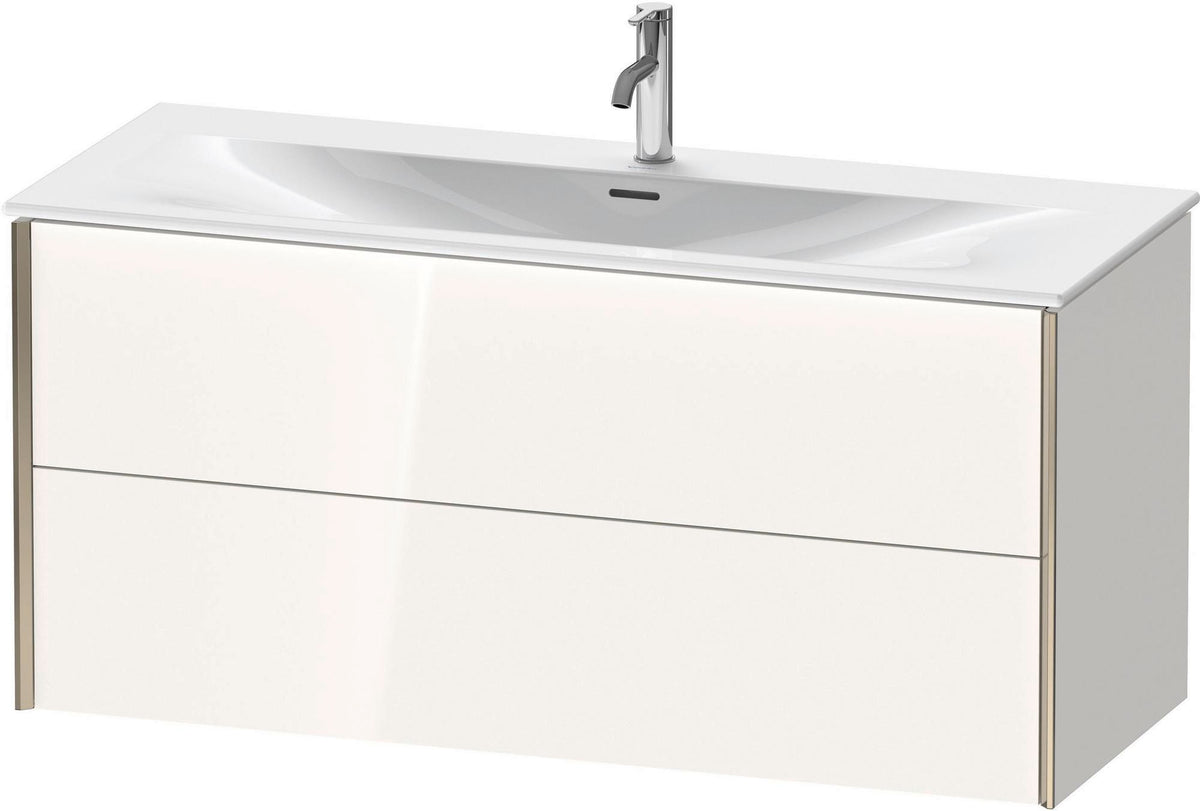 DURAVIT XViu Waschtischunterbau wandhängend 1210 mm, 2 Schubkästen, weiß matt – ohne Griff, mit Tip-On-Technik
