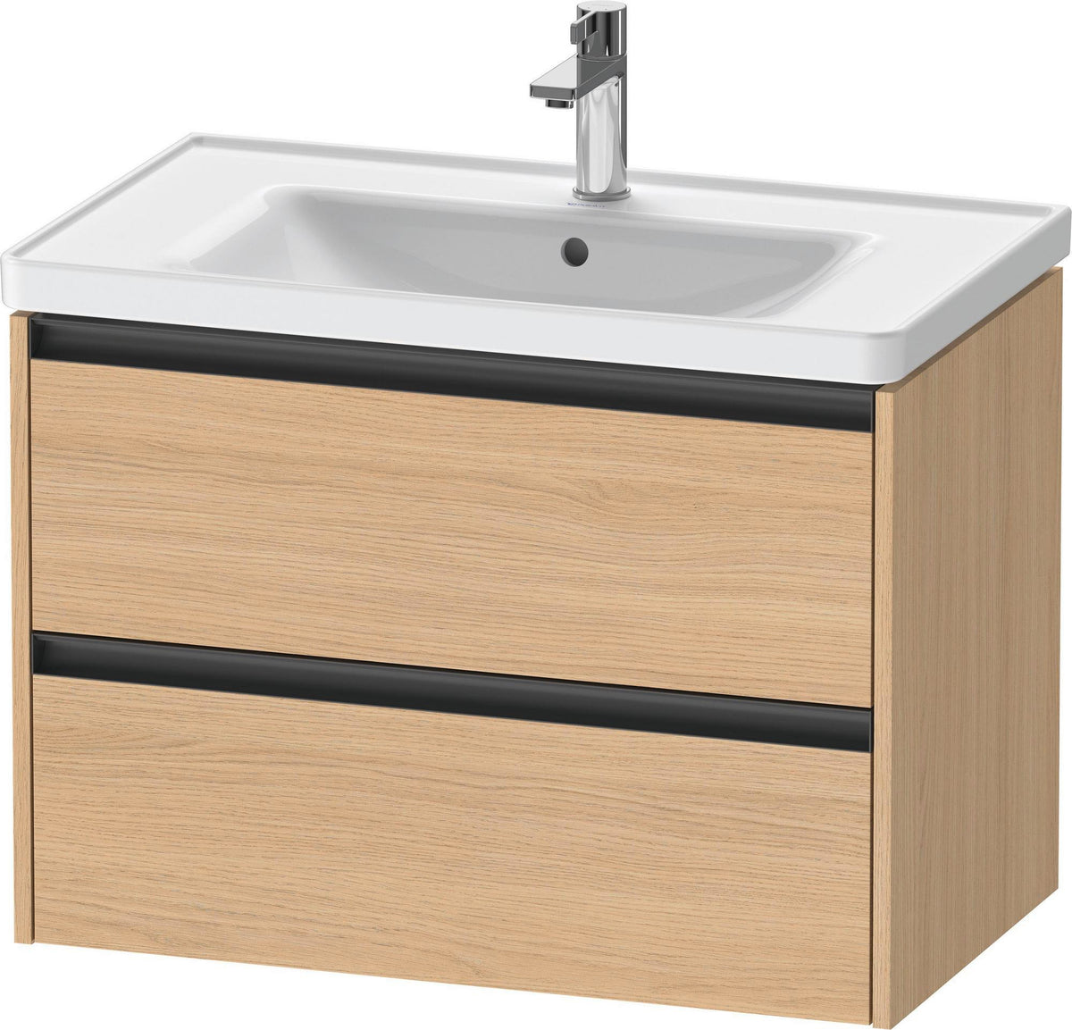 Duravit Ketho.2 Waschtischunterbau 784 mm betongrau matt mit 2 Schubkästen und Soft-Close