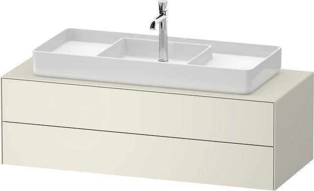 Duravit White Tulip Waschtischunterbau 1300 mm Nussbaum Mitte, wandhängend, Tip-On, 2 Schubkästen