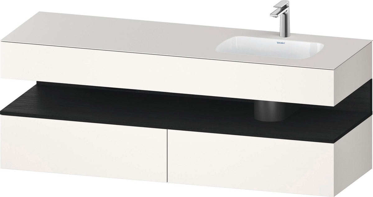 DURAVIT Qatego Einbauwaschtisch mit Konsolenwaschtischunterbau 1600 mm Weiß Matt