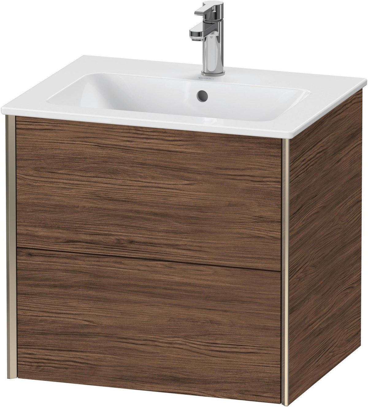 DURAVIT XViu Waschtischunterbau wandhängend 610 mm, 2 Schubkästen, weiß matt – ohne Griff, mit Tip-On-Technik