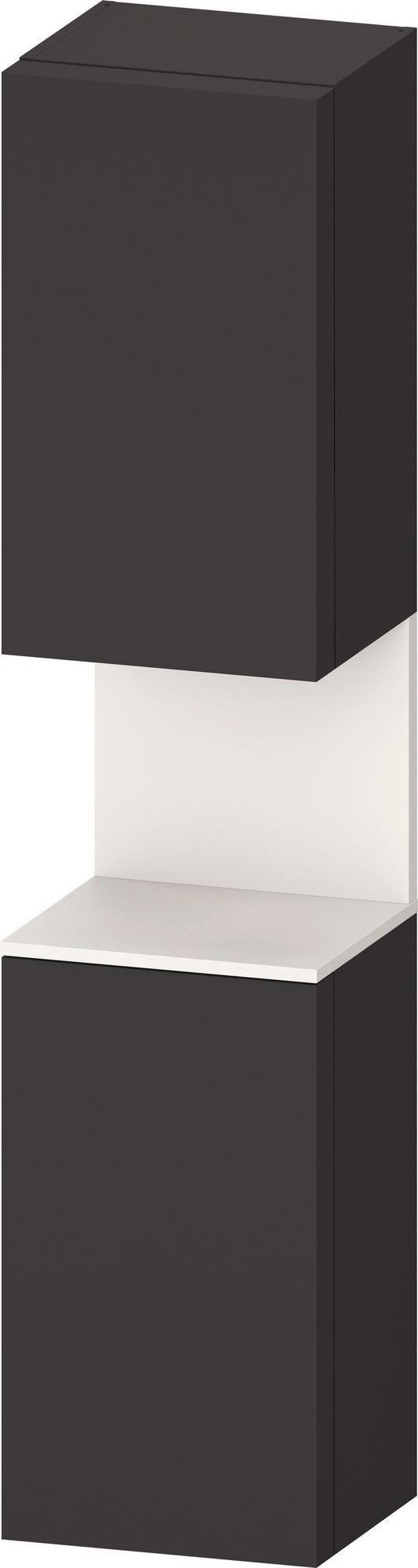 DURAVIT Qatego Hochschrank 400x360x1760mm, 2 Türen, Eiche Schwarz Matt – Wandhängend