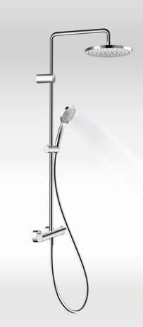 DURAVIT Duschsystem MinusFlow mit Brausethermostat, Bronze Gebürstet, 1124 mm