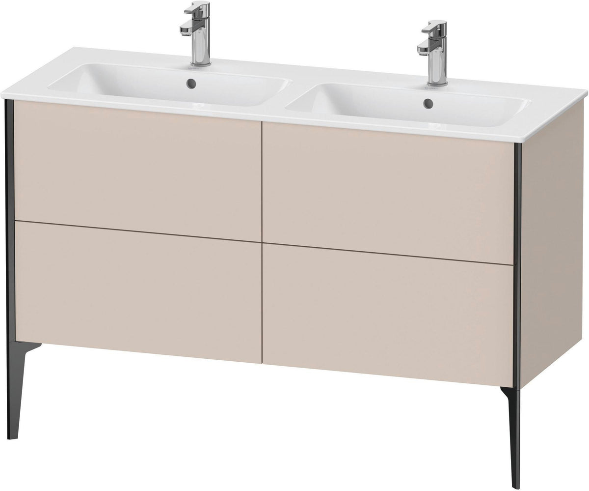 DURAVIT XViu Waschtischunterbau bodenstehend 1280 mm, 4 Auszüge, weiß matt – Tip-On