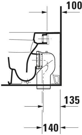 DURAVIT DuraStyle Stand-WC 575 mm Tiefspüler, Abgang waagerecht, WonderGliss, weiß