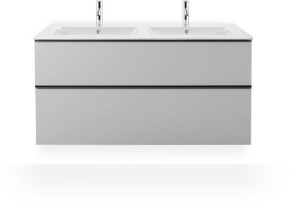 DURAVIT ME by Starck Doppel-Waschtisch 1300 mm Weiß mit Überlauf und 2 Hahnlöchern