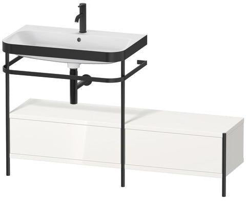 Duravit Waschtischset HAPPY D.2 PLUS 1400x490mm ein Hahnloch taupe supermatt