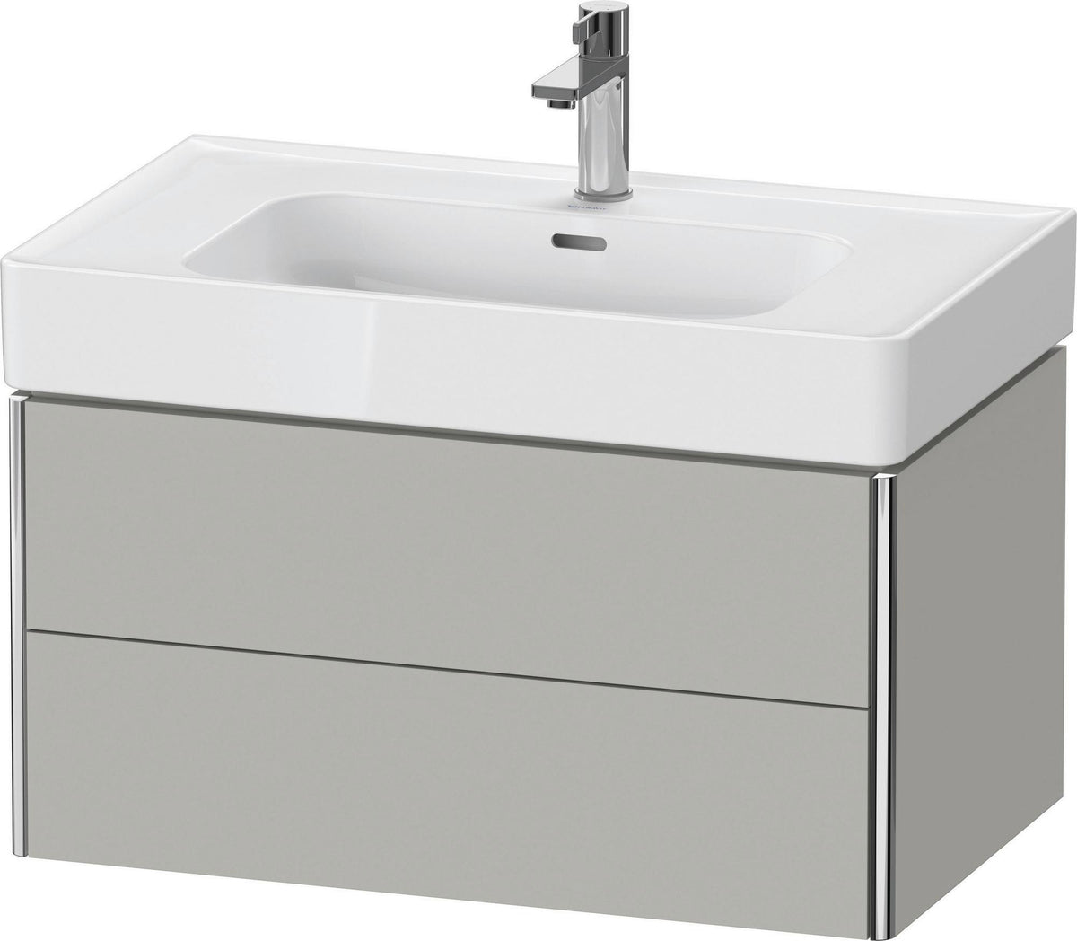 DURAVIT XSquare Waschtischunterbau 784 mm Taupe mit 2 Schubkästen und Tip-on Technik