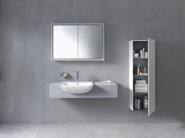DURAVIT ME by Starck Halbeinbau-Waschtisch 550 mm mit Überlauf, 1 Hahnloch, weiß seidenmatt