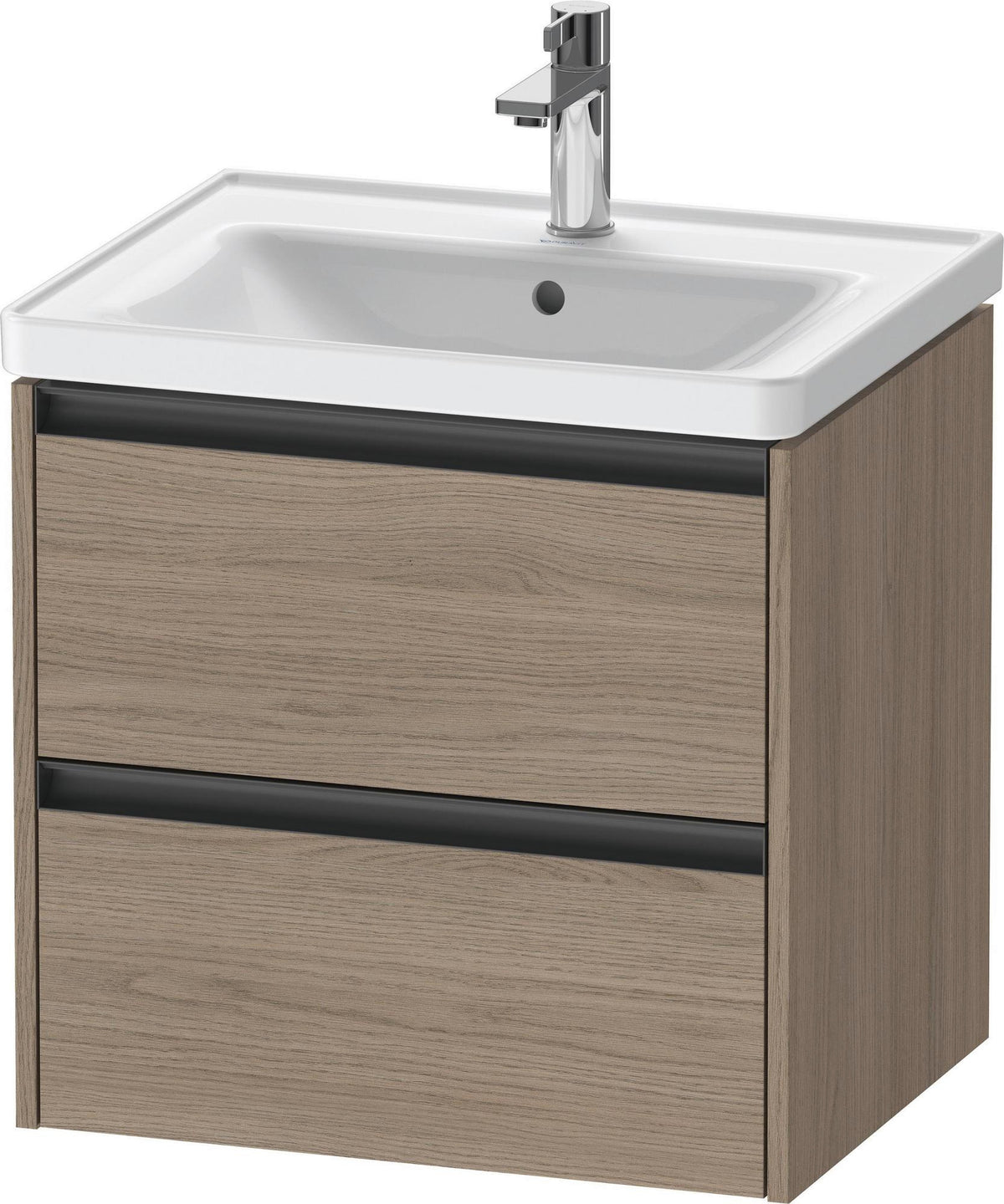 Duravit Ketho.2 Waschtischunterbau 584 mm Eiche Terra mit Soft-Close und 2 Schubkästen
