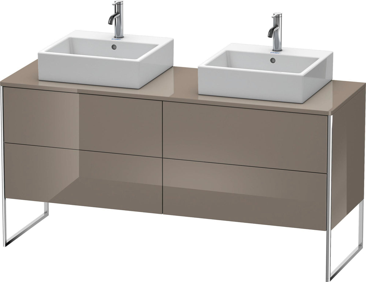 DURAVIT XSquare Waschtischunterbau 1600 mm betongrau matt, 4 Schubkästen, Tip-On, bodenstehend