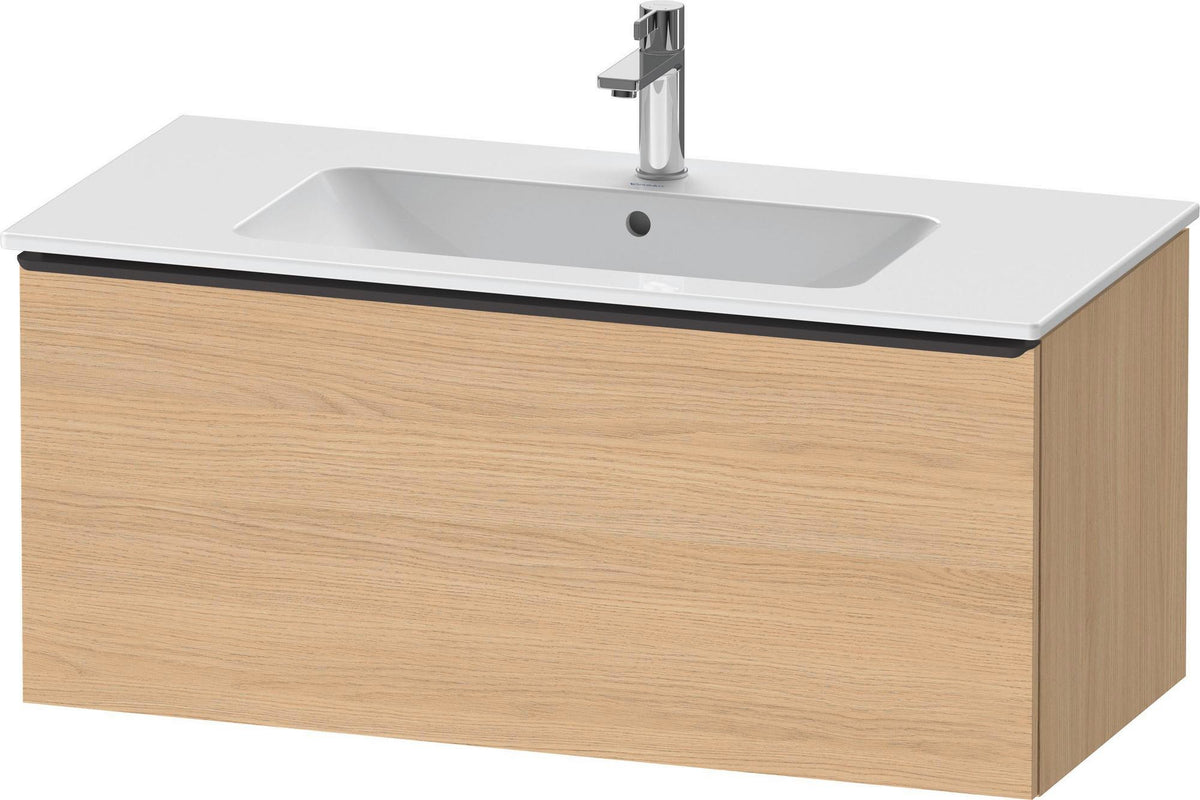 Duravit D-Neo Waschtischunterbau 1010 mm, 1 Auszug, Weiß Matt, Griff Bronze Gebürstet, Wandhängend