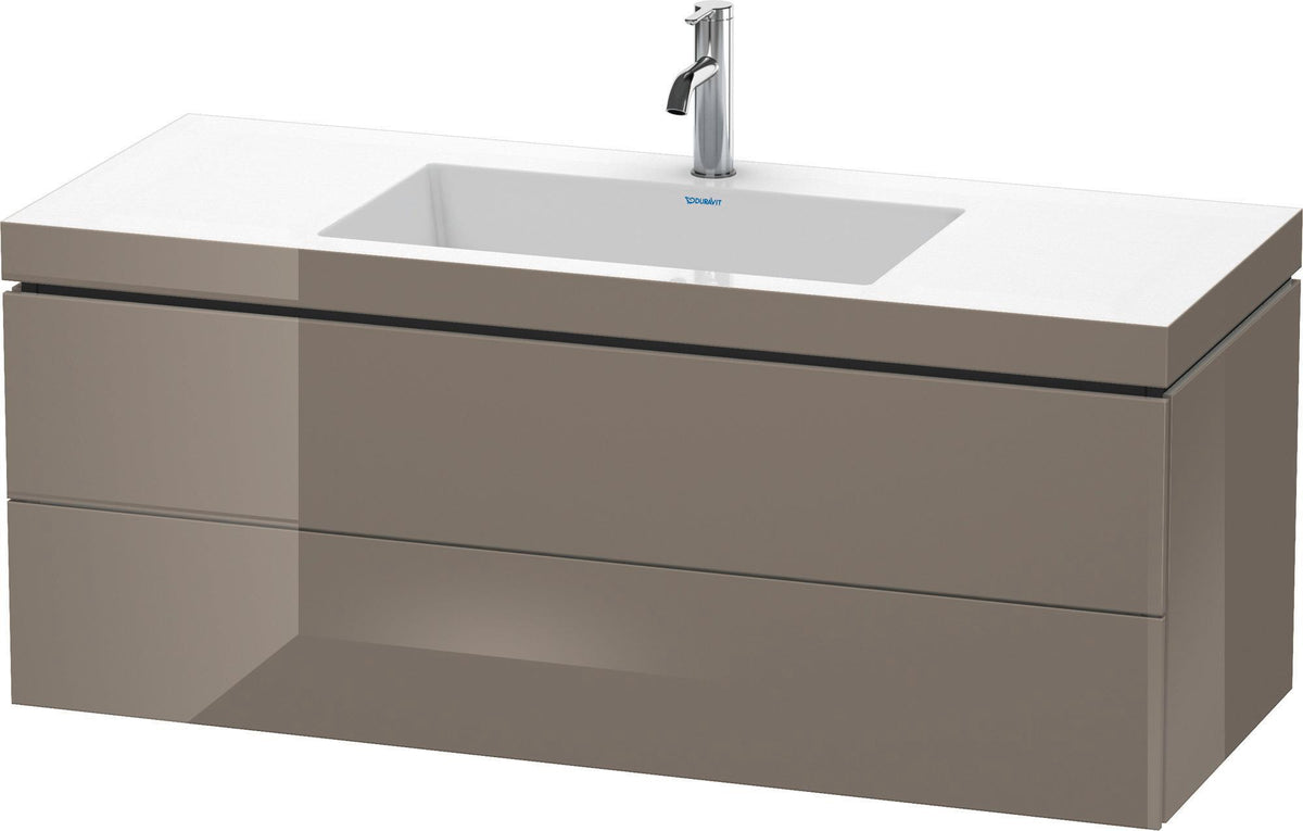 DURAVIT L-Cube c-bonded Waschtischset 1200 mm Flannel Grey Hochglanz mit Vero Air Waschtisch