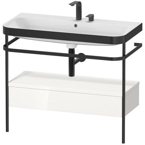 Duravit Waschtischset Happy D.2 Plus 975x490mm Taupe Supermatt mit Nussbaum-Konsole