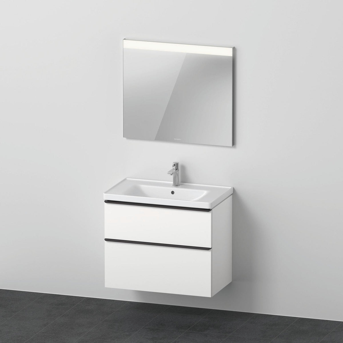 Duravit D-Neo Möbel-Set wandhängend 800x480mm mit Waschtisch, Auszug, Spiegel Eiche