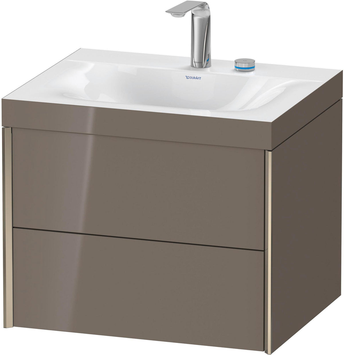 DURAVIT XViu Waschtischunterbau 600 mm mit 2 Schubkästen, champagner matt/dolomiti grey