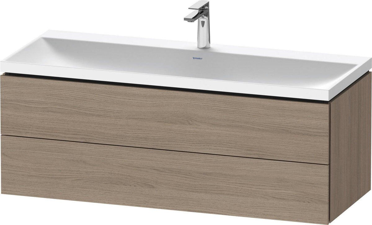 Duravit L-Cube Waschtischset 1200x480x480 mm Eiche Terra Matt mit Tip-on Technik