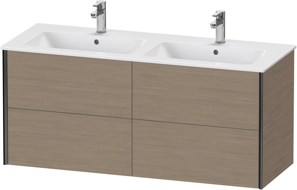 Duravit XViu Waschtischunterbau wandhängend 1280 mm, 4 Schubkästen, champagner matt/weiß matt