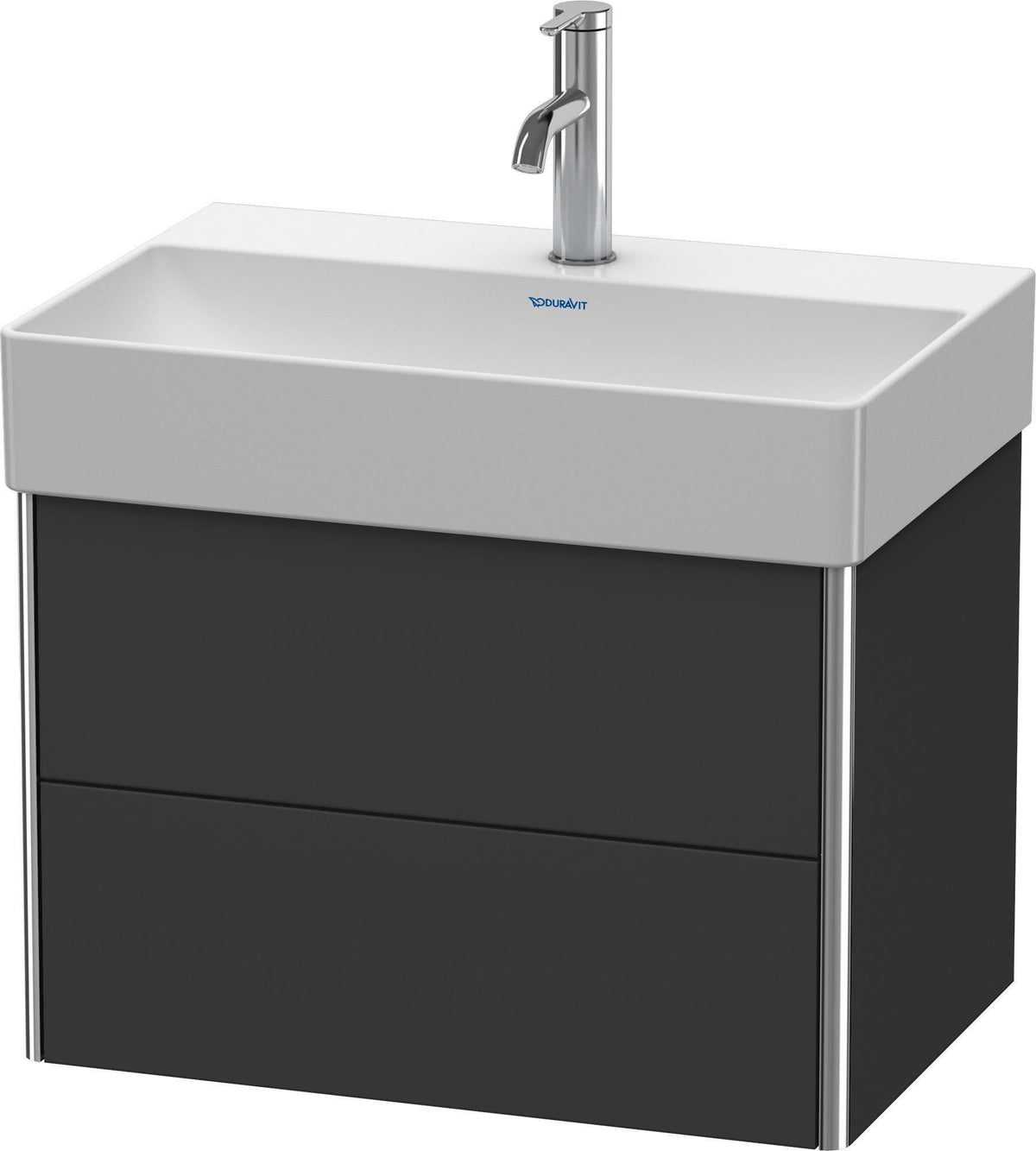 Duravit XSquare Waschtischunterbau 584 mm, 2 Schubkästen, Betongrau Matt, wandhängend