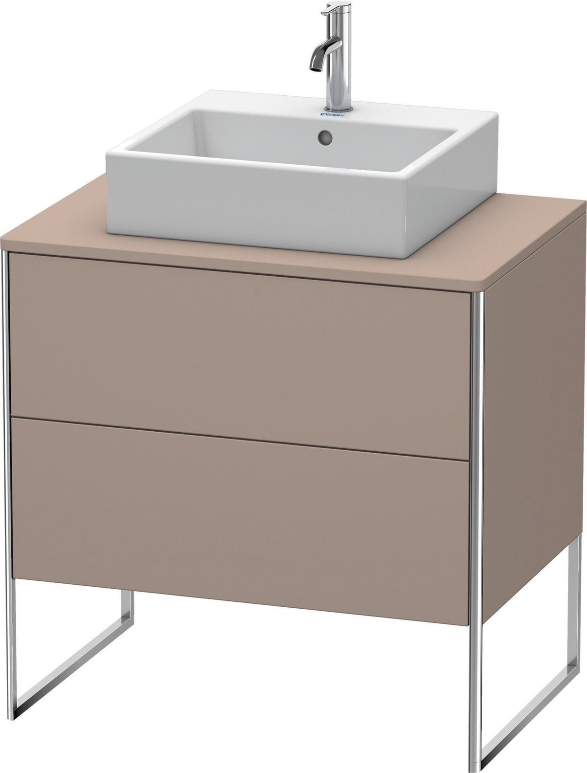 DURAVIT XSquare Waschtischunterbau bodenstehend 800 mm Basalt Matt mit 2 Schubladen