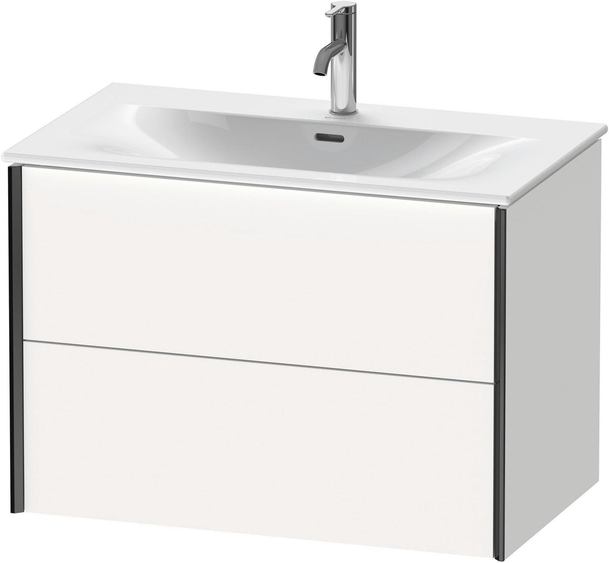 Duravit XViu Waschtischunterbau wandhängend 810 mm, 2 Schubkästen, champagner matt/weiß matt