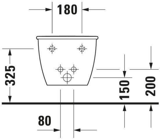Duravit Wand-Bidet Darling New Compact 485 mm mit Überlauf & Hahnlochbank, weiß