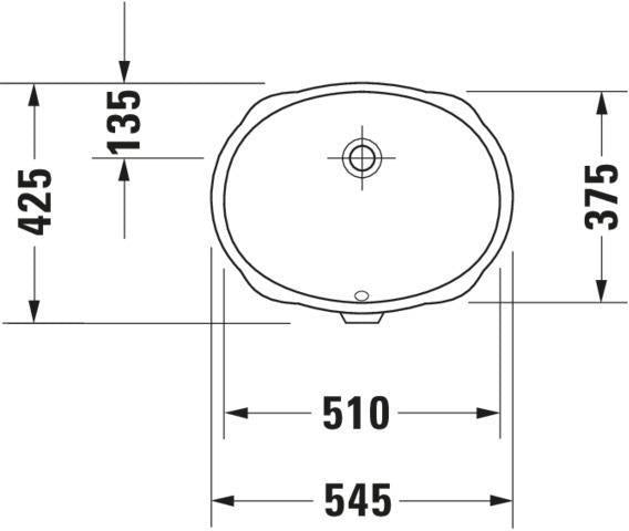 Duravit Einbauwaschtisch SANTOSA 510x375mm mit Überlauf, ohne Hahnloch, weiß