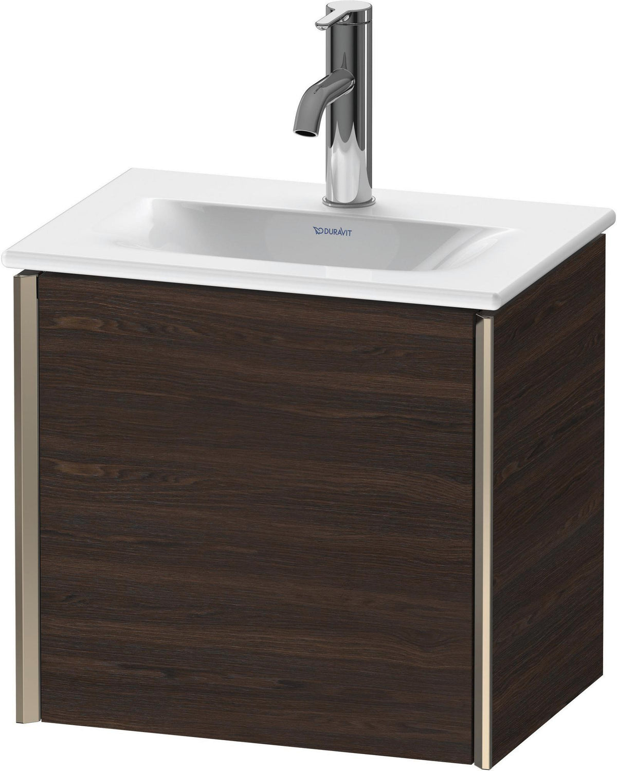 DURAVIT XViu Waschtischunterbau wandhängend 430 mm, 1 Tür rechts, Nussbaum gebürstet, Tip-On