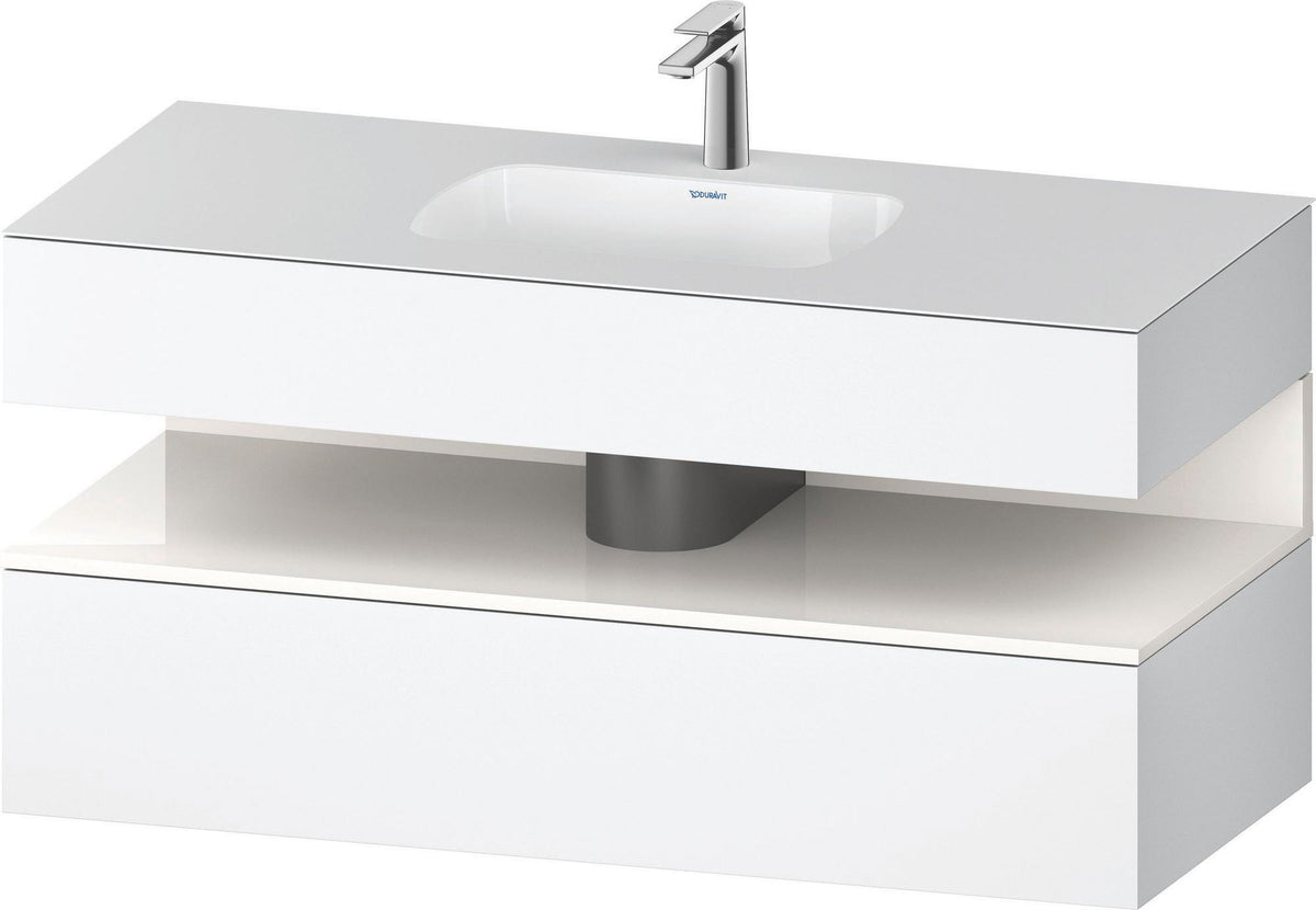 DURAVIT Qatego Studio F. A. Porsche Einbauwaschtisch mit Konsolenwaschtischunterbau 1200 mm Weiß Matt
