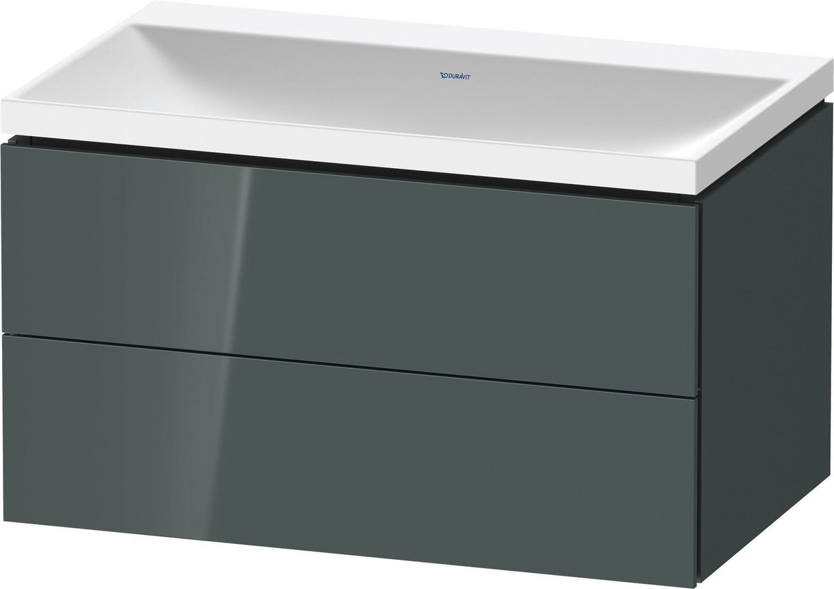 DURAVIT L-Cube c-shaped Waschtischset 800x480x480 mm Amerikanischer Nussbaum Matt mit Tip-on Technik