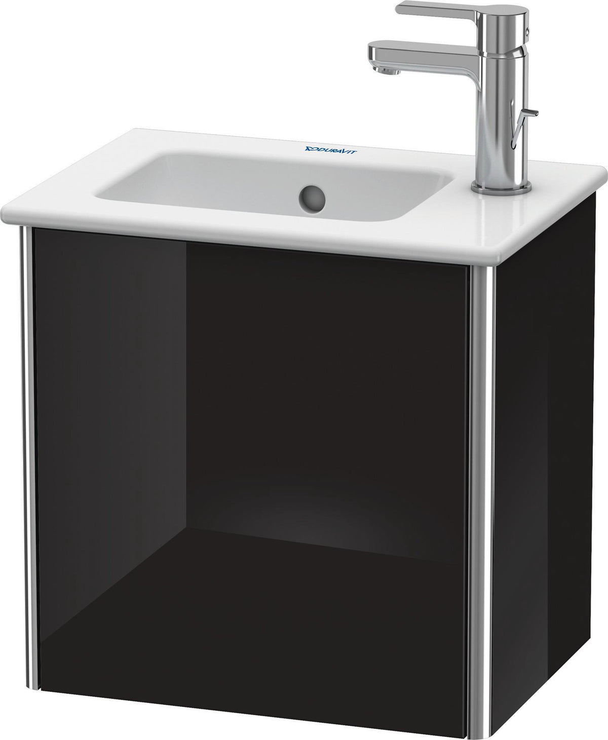 Duravit Waschtischunterbau XSquare, 1 Tür, links, 410x289x400 mm, Schwarz Hochglanz
