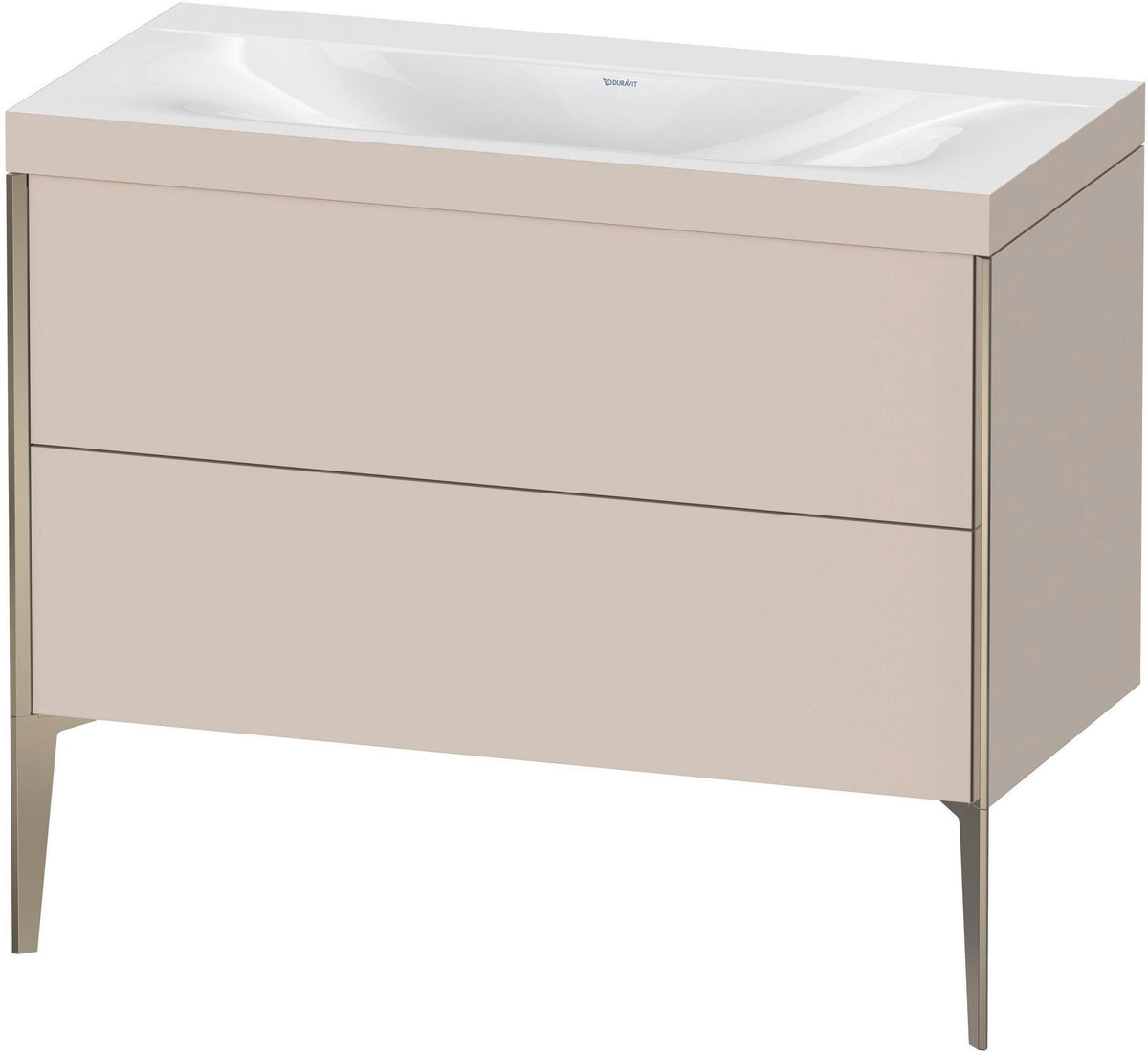 DURAVIT XViu c-bonded Waschtischset 1000 mm – bodenstehend, 2 Auszüge, Push-Open