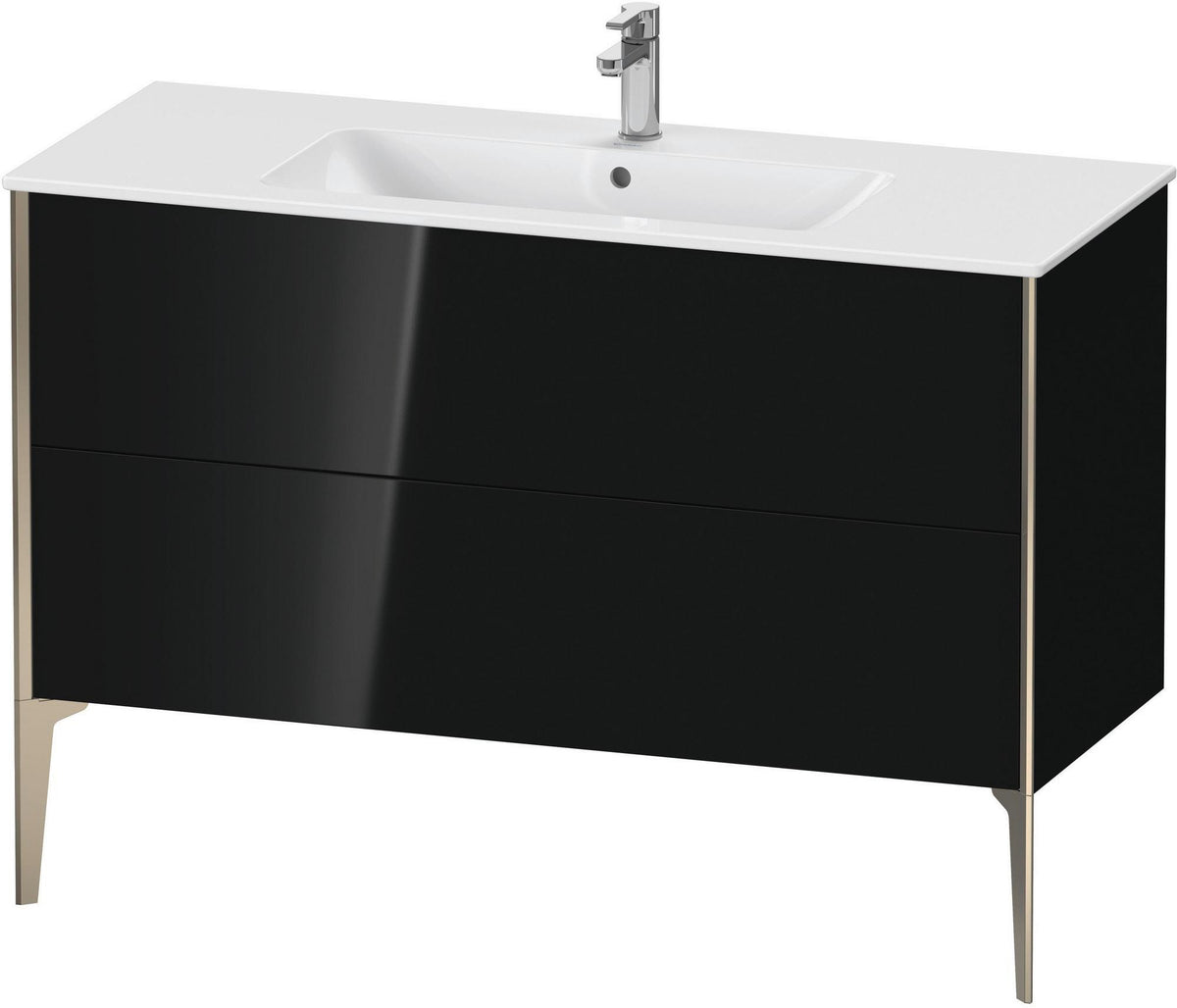 DURAVIT XViu Waschtischunterbau bodenstehend 1210 mm, 2 Auszüge, champagner matt/weiß matt