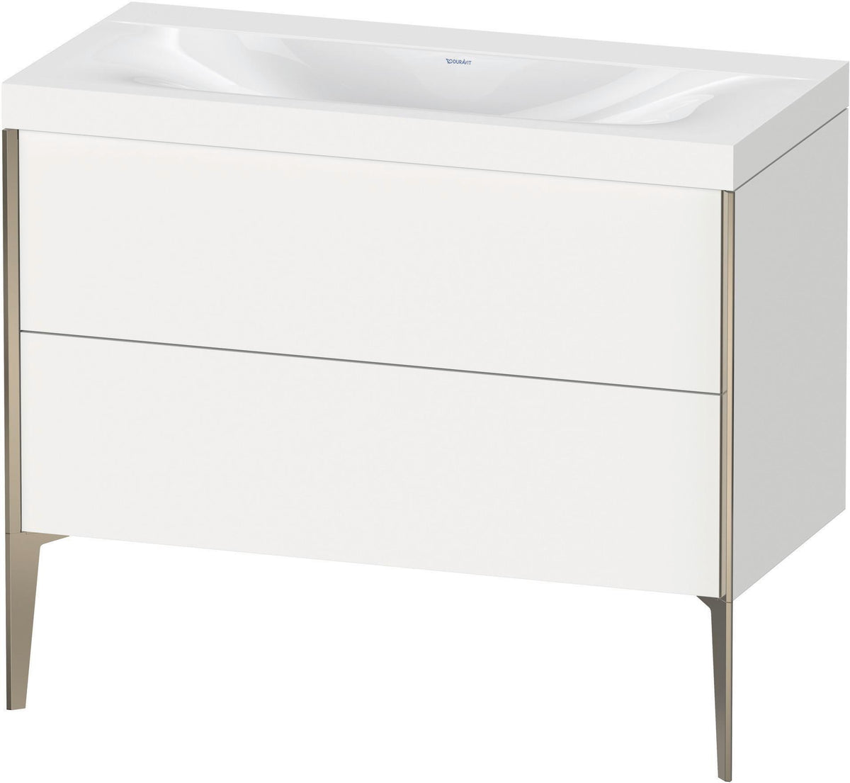 DURAVIT XViu c-bonded Waschtischset 1000 mm weiß bodenstehend mit 2 Auszügen