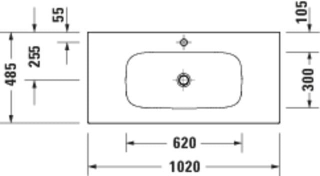 DURAVIT Sivida Möbelwaschtisch 620 mm DuroCast Plus Weiß Seidenmatt ohne Überlauf