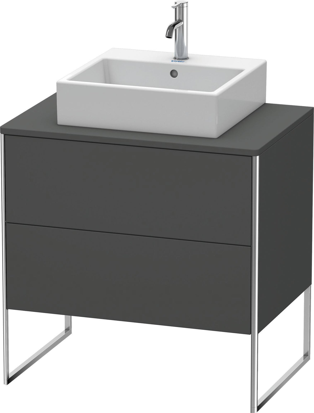 Duravit XSquare Waschtischunterbau, bodenstehend, 2 Schubladen, 800 mm, Graphit Matt