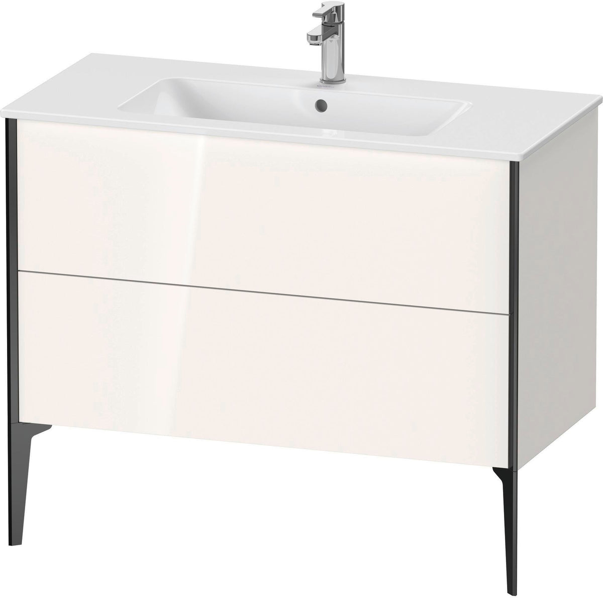 Duravit XViu Waschtischunterbau bodenstehend 1010 mm, 2 Auszüge, weiß matt, Tip-On