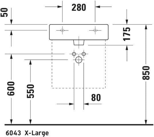DURAVIT Waschtisch Vero 500 mm mit Überlauf und WonderGliss in Weiß