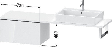 Duravit L-Cube Unterschrank 720 mm taupe supermatt – 1 Auszug, wandmontiert, mit Dämpfung
